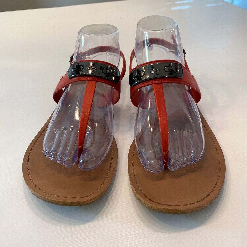 Coach‎ Burnt Orange Gracie Sandal Swagger Thong Sandals US Size 10 B EU Size 40 - Picture 5 of 10